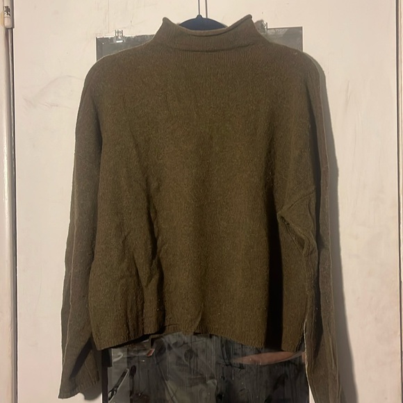 Whistles Funnel Neck olive green pullover sweater - Picture 2 of 9